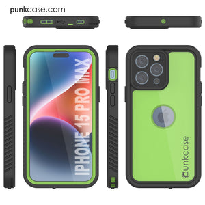 iPhone 16 Pro Max Waterproof IP68 Case, Punkcase [Light green] [StudStar Series] [Slim Fit] [Dirtproof]