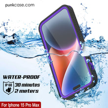 Load image into Gallery viewer, iPhone 16 Pro Max Waterproof IP68 Case, Punkcase [Purple] [StudStar Series] [Slim Fit] [Dirtproof]
