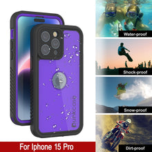 Load image into Gallery viewer, iPhone 16 Pro Waterproof IP68 Case, Punkcase [Purple] [StudStar Series] [Slim Fit] [Dirtproof]
