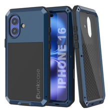 Load image into Gallery viewer, iPhone 16 Metal Case, Heavy Duty Military Grade Armor Cover [shock proof] Full Body Hard [Blue]
