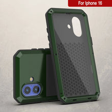 Load image into Gallery viewer, iPhone 16 Metal Case, Heavy Duty Military Grade Armor Cover [shock proof] Full Body Hard [Dark Green]
