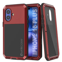 Load image into Gallery viewer, iPhone 16 Plus Metal Case, Heavy Duty Military Grade Armor Cover [shock proof] Full Body Hard [Red]
