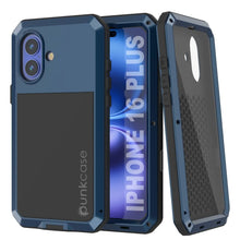 Load image into Gallery viewer, iPhone 16 Plus Metal Case, Heavy Duty Military Grade Armor Cover [shock proof] Full Body Hard [Blue]
