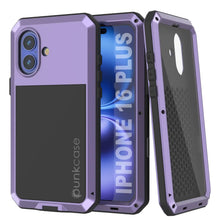 Load image into Gallery viewer, iPhone 16 Plus Metal Case, Heavy Duty Military Grade Armor Cover [shock proof] Full Body Hard [Purple]
