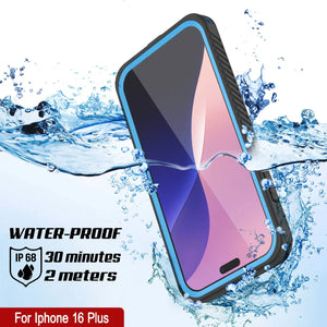 iPhone 16 Plus Waterproof Case, Punkcase [Extreme Mag Series] Armor Cover W/ Built In Screen Protector [Blue]