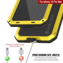 Load image into Gallery viewer, iPhone 16 Pro Max Metal Case, Heavy Duty Military Grade Armor Cover [shock proof] Full Body Hard [Yellow]
