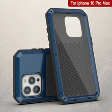 Load image into Gallery viewer, iPhone 16 Pro Max Metal Case, Heavy Duty Military Grade Armor Cover [shock proof] Full Body Hard [Blue]
