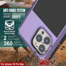 Load image into Gallery viewer, iPhone 16 Pro Max Metal Case, Heavy Duty Military Grade Armor Cover [shock proof] Full Body Hard [Purple]
