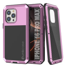 Load image into Gallery viewer, iPhone 16 Pro Max Metal Case, Heavy Duty Military Grade Armor Cover [shock proof] Full Body Hard [Pink]
