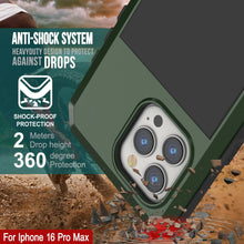 Load image into Gallery viewer, iPhone 16 Pro Max Metal Case, Heavy Duty Military Grade Armor Cover [shock proof] Full Body Hard [Dark Green]
