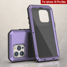 Load image into Gallery viewer, iPhone 16 Pro Max Metal Case, Heavy Duty Military Grade Armor Cover [shock proof] Full Body Hard [Purple]
