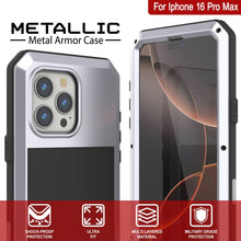 Load image into Gallery viewer, iPhone 16 Pro Max Metal Case, Heavy Duty Military Grade Armor Cover [shock proof] Full Body Hard [White]
