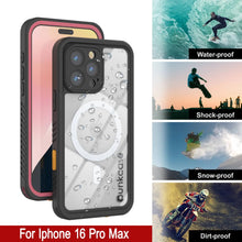 Load image into Gallery viewer, Products iPhone 16 Pro Max Waterproof Case, Punkcase [Extreme Mag Series] Armor Cover W/ Built In Screen Protector [Pink]
