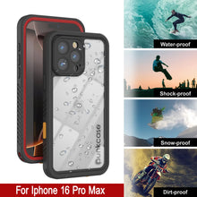 Load image into Gallery viewer, iPhone 16 Pro Max Waterproof Case, Punkcase [Extreme Series] Armor Cover W/ Built In Screen Protector [Red]
