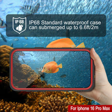 Load image into Gallery viewer, iPhone 16 Pro Max Waterproof Case, Punkcase [Extreme Series] Armor Cover W/ Built In Screen Protector [Red]
