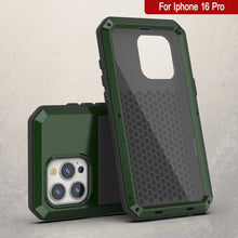 Load image into Gallery viewer, iPhone 16 Pro Metal Case, Heavy Duty Military Grade Armor Cover [shock proof] Full Body Hard [Dark Green]
