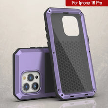 Load image into Gallery viewer, iPhone 16 Pro Metal Case, Heavy Duty Military Grade Armor Cover [shock proof] Full Body Hard [Purple]
