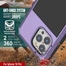 Load image into Gallery viewer, iPhone 16 Pro Metal Case, Heavy Duty Military Grade Armor Cover [shock proof] Full Body Hard [Purple]
