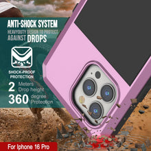 Load image into Gallery viewer, iPhone 16 Pro Metal Case, Heavy Duty Military Grade Armor Cover [shock proof] Full Body Hard [Pink]
