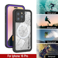 Load image into Gallery viewer, iPhone 16 Pro Waterproof Case, Punkcase [Extreme Mag Series] Armor Cover W/ Built In Screen Protector [Purple]
