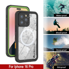 Load image into Gallery viewer, iPhone 16 Pro Waterproof Case, Punkcase [Extreme Mag Series] Armor Cover W/ Built In Screen Protector [Green]
