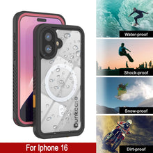 Load image into Gallery viewer, iPhone 16  Waterproof Case, Punkcase [Extreme Mag Series] Armor Cover W/ Built In Screen Protector [Pink]
