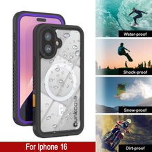 Load image into Gallery viewer, iPhone 16  Waterproof Case, Punkcase [Extreme Mag Series] Armor Cover W/ Built In Screen Protector [Purple]
