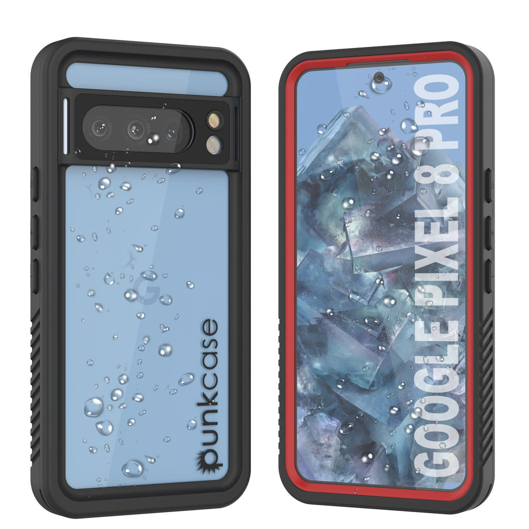 Google Pixel 9 Pro XL Waterproof Case, Punkcase [Extreme Series] Armor Cover W/ Built In Screen Protector [Red]