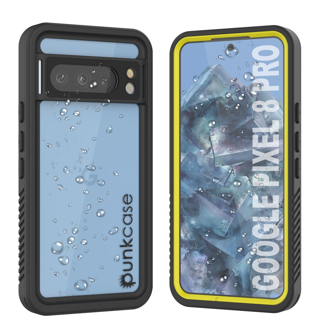 Google Pixel 9 Pro Waterproof Case, Punkcase [Extreme Series] Armor Cover W/ Built In Screen Protector [Yellow]