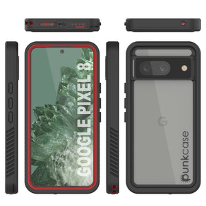 Google Pixel 9  Waterproof Case, Punkcase [Extreme Series] Armor Cover W/ Built In Screen Protector [Red]