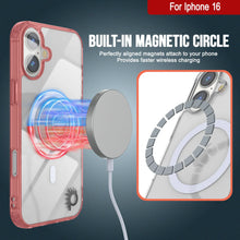 Load image into Gallery viewer, Punkcase iPhone 16 Magnetic Wireless Charging Case [ClearMag Series][Red]
