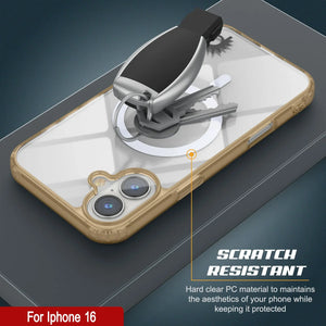 Punkcase iPhone 16 Magnetic Wireless Charging Case [ClearMag Series][Gold]