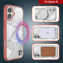 Load image into Gallery viewer, Punkcase iPhone 16 Magnetic Wireless Charging Case [ClearMag Series][Red]
