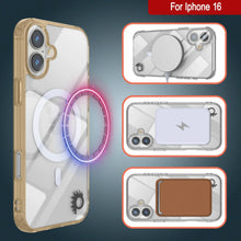 Load image into Gallery viewer, Punkcase iPhone 16 Magnetic Wireless Charging Case [ClearMag Series][Gold]
