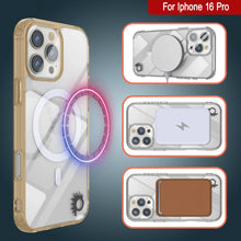 Load image into Gallery viewer, Punkcase iPhone 16 Pro Magnetic Wireless Charging Case [ClearMag Series][Gold]
