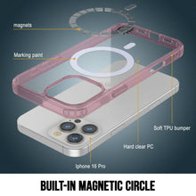 Load image into Gallery viewer, Punkcase iPhone 16 Pro Magnetic Wireless Charging Case [ClearMag Series][Rose]
