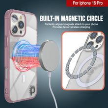 Load image into Gallery viewer, Punkcase iPhone 16 Pro Magnetic Wireless Charging Case [ClearMag Series][Rose]
