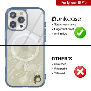 Punkcase iPhone 16 Pro Magnetic Wireless Charging Case [ClearMag Series][Navy]