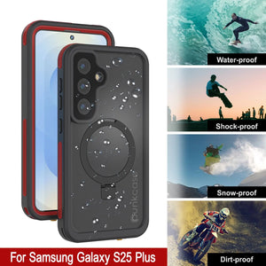 Galaxy S25 Plus Waterproof Case [Kickstud 2.0 Series] Protective IP68 Cover W/Screen Protector & Kickstand [Red]