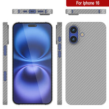 Load image into Gallery viewer, Punkcase iPhone 16 Carbon Fiber Case [AramidShield Series] Ultra Slim &amp; Light Kevlar [White]
