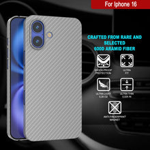 Load image into Gallery viewer, Punkcase iPhone 16 Carbon Fiber Case [AramidShield Series] Ultra Slim &amp; Light Kevlar [White]
