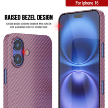 Load image into Gallery viewer, Punkcase iPhone 16 Carbon Fiber Case [AramidShield Series] Ultra Slim &amp; Light Kevlar [Pink]
