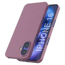 Load image into Gallery viewer, Punkcase iPhone 16 Carbon Fiber Case [AramidShield Series] Ultra Slim &amp; Light Kevlar [Pink]
