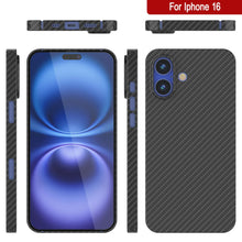 Load image into Gallery viewer, Punkcase iPhone 16 Carbon Fiber Case [AramidShield Series] Ultra Slim &amp; Light Kevlar [Black]
