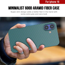 Load image into Gallery viewer, Punkcase iPhone 16 Carbon Fiber Case [AramidShield Series] Ultra Slim &amp; Light Kevlar [Teal]
