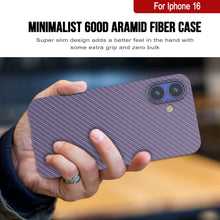 Load image into Gallery viewer, Punkcase iPhone 16 Carbon Fiber Case [AramidShield Series] Ultra Slim &amp; Light Kevlar [Lilac]
