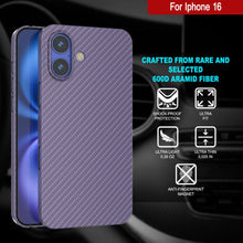 Load image into Gallery viewer, Punkcase iPhone 16 Carbon Fiber Case [AramidShield Series] Ultra Slim &amp; Light Kevlar [Lilac]
