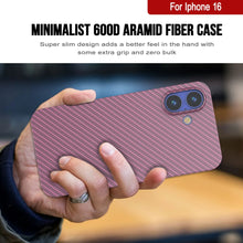 Load image into Gallery viewer, Punkcase iPhone 16 Carbon Fiber Case [AramidShield Series] Ultra Slim &amp; Light Kevlar [Pink]
