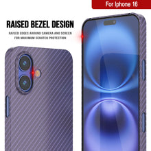 Load image into Gallery viewer, Punkcase iPhone 16 Carbon Fiber Case [AramidShield Series] Ultra Slim &amp; Light Kevlar [Lilac]
