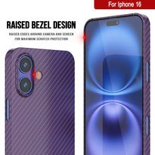 Load image into Gallery viewer, Punkcase iPhone 16 Carbon Fiber Case [AramidShield Series] Ultra Slim &amp; Light Kevlar [Purple]
